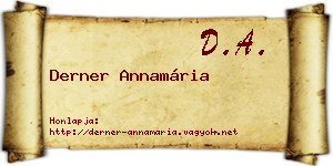 Derner Annamária névjegykártya